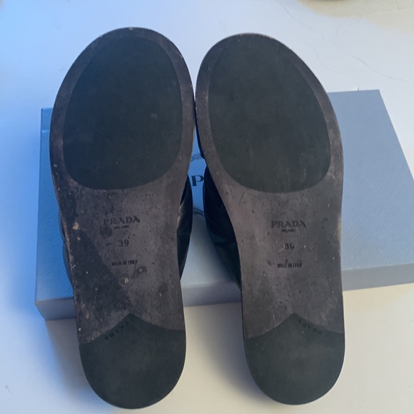 Prada Black Leather Monogram Sandals Size 8 Excellent Condition - Picture 5 of 15